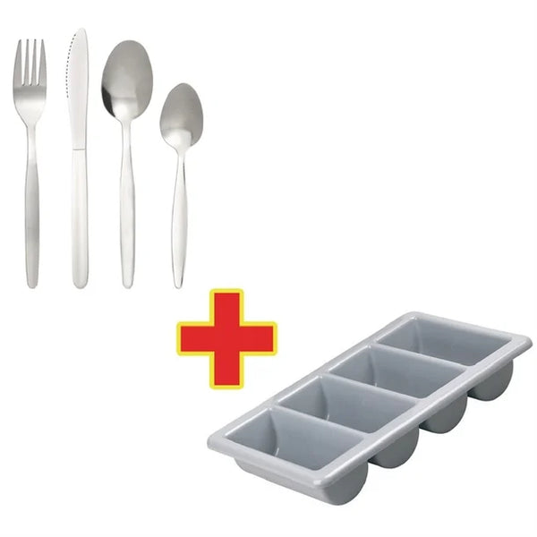 cutlery set with fork spoon knife and teaspoon