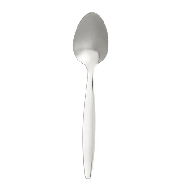 silver teaspoon on white background
