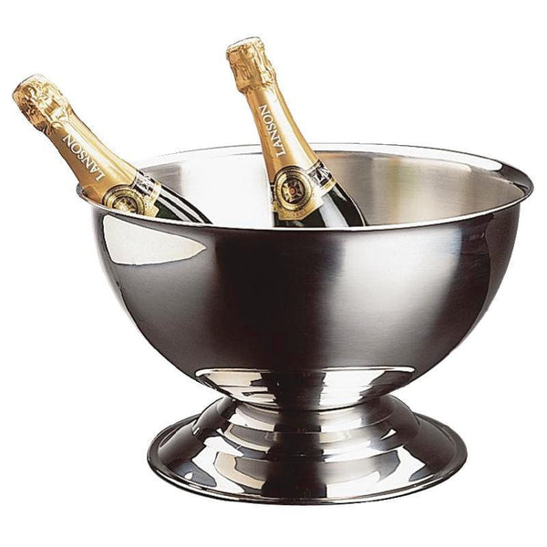 Stainless steel champagne bowl large